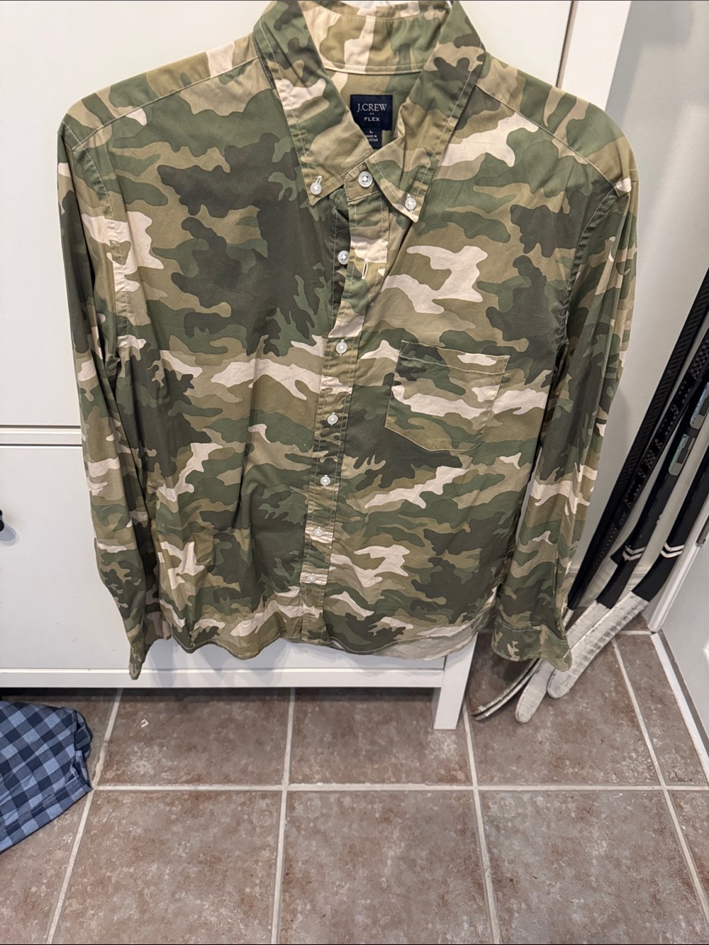 J. Crew Green Camo Button-Down Shirt